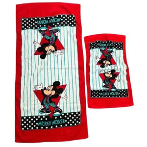 FRANCO MICKEY MOUSE Vintage bath and hand towels Cotton Printed multicolor beach
